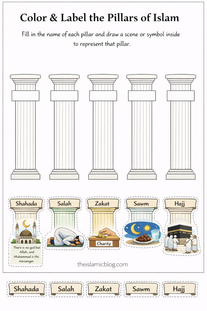 5 Pillars of islam Free Worksheets