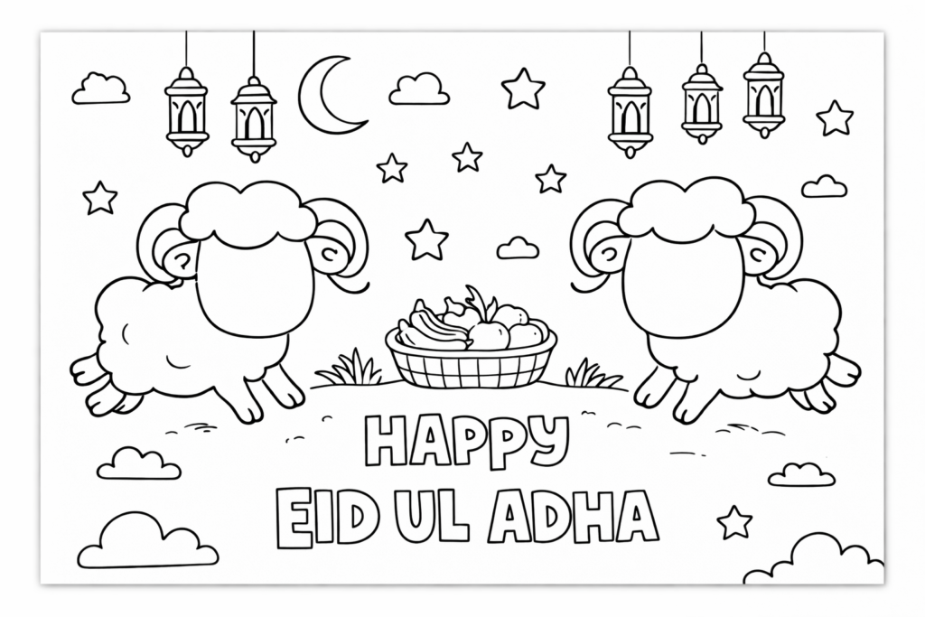 Eid ul Adha Coloring card