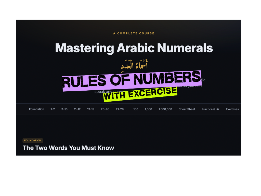 Arabic Course on Arabic numbers